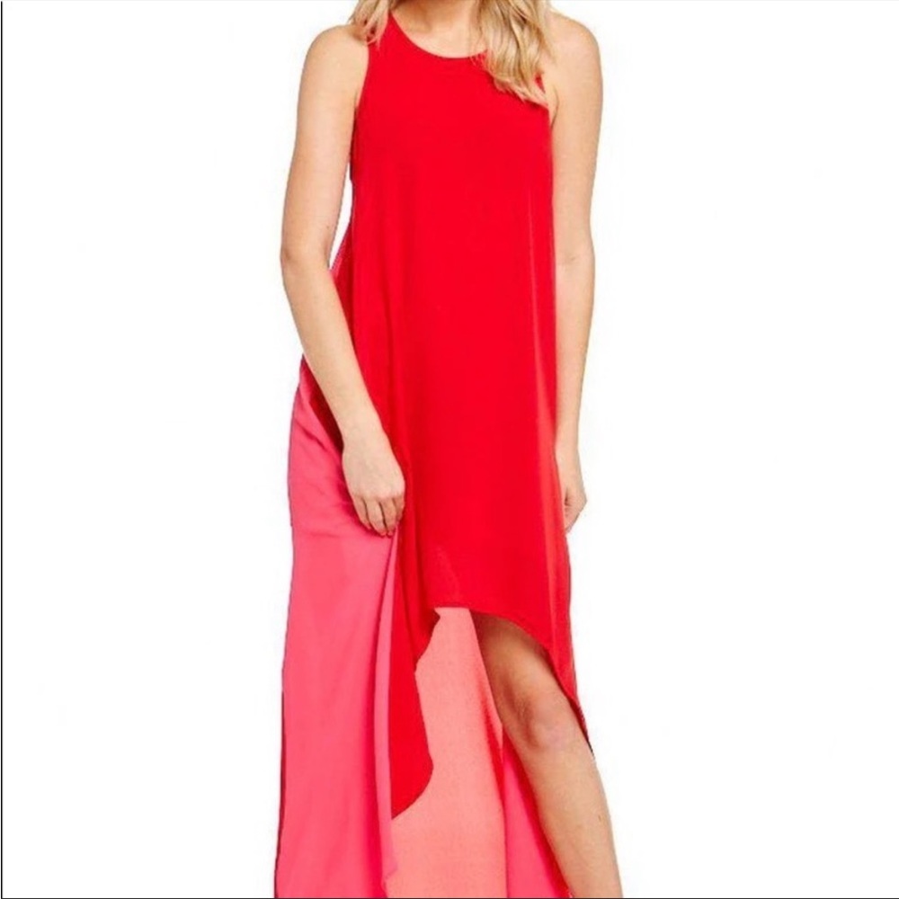 Red High/low maxi Dress - medium